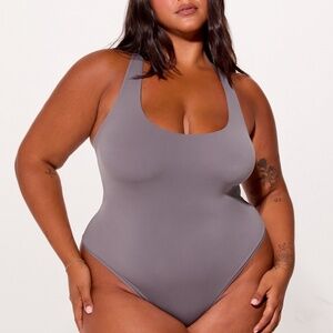 Yitty Velvet Ash Stretchy Fit Racerback Thong Bodysuit 4x NWT